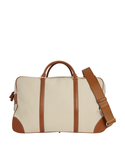 Walton Latimer Travel Bag, Canvas/Leather, Beige/Brown, MIS, DB/S/K/L/CL,